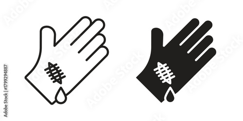 Wound icon illustrations collection. editable stroke outline and flat style