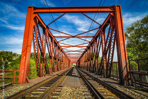 old railway bridge over the river