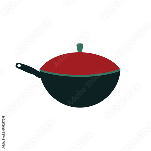 cooking wok vector illustration