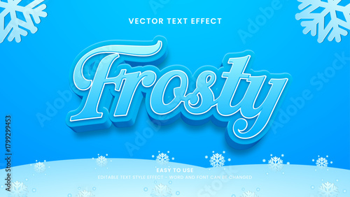 frosty editable text effect 3d vector