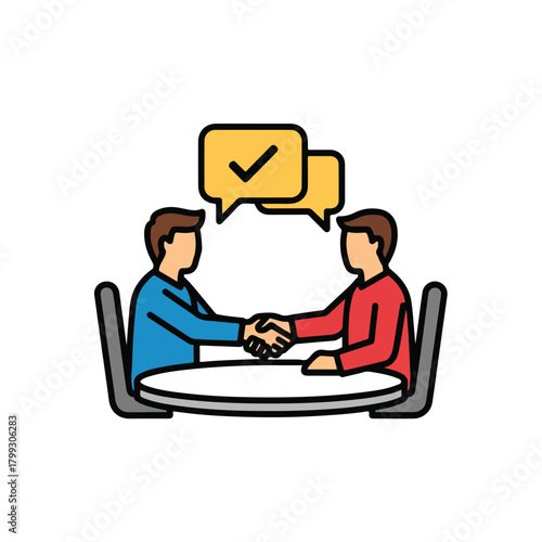 Handshake Agreement, Business Deal, Successful Partnership Icon