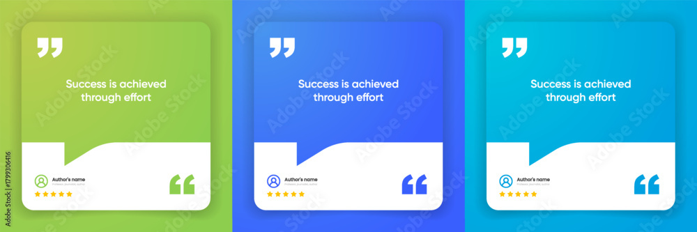 Obraz premium 3D bubble testimonial banner, quote, infographic. Social media post template designs for quotes. Empty speech bubbles, quote bubbles and text box. Vector Illustration EPS10.