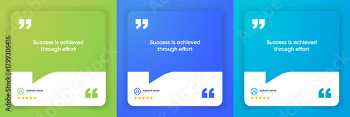 3D bubble testimonial banner, quote, infographic. Social media post template designs for quotes. Empty speech bubbles, quote bubbles and text box. Vector Illustration EPS10.