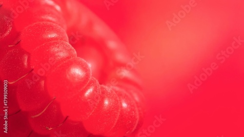 Macro photo of raspberry creating a background. space for text