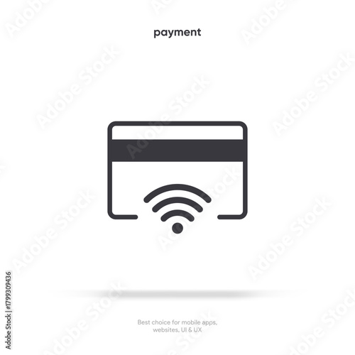 Credit card thin line icon on the white background. Money, pay, payment, cash operations, currency, exchange, savings, bank cards, currency, banking icons