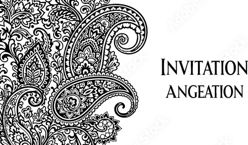 Elegant paisley flourish for invitations and announcements, adding a touch of classic style to elevate your brand's creative projects and designs