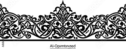 Elegant Islamic geometric border design for luxurious invitations, textiles, and architectural accents