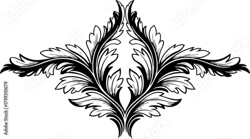 Elegant black and white ornamental flourish design conveying classic style and sophisticated decorative appeal for premium branding and artistic projects
