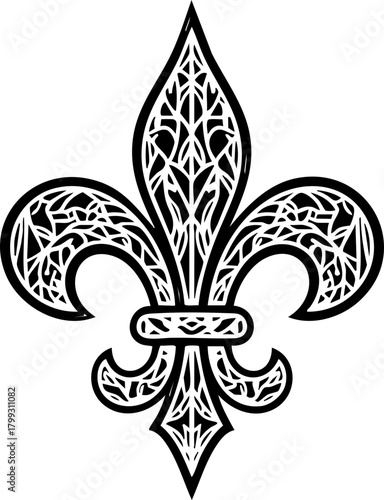 Elegant ornamental fleur de lis design symbolizing royalty heritage and classic beauty for sophisticated branding and decorative elements