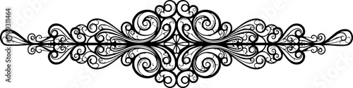 Vászonkép Elegant ornamental flourish design with intricate swirls and floral motifs, perf