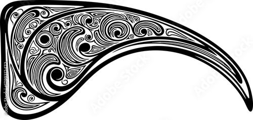 Fotografie Elegant Art Nouveau flourish design with intricate swirling patterns and organic curves adding sophisticated decorative flair to projects
