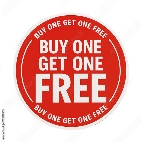 Buy one get one free sale sticker isolated on transparent background