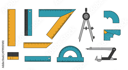 Architectural tools for building blueprints drafting detailed plans and technical diagrams illustrating precision in construction and engineering design projects.