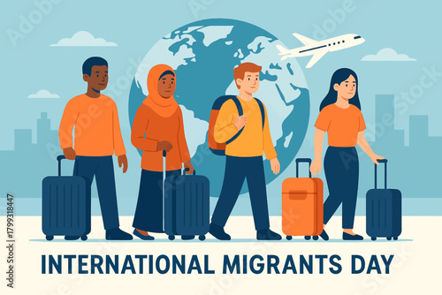 vector illustration of a International Migrants Day
