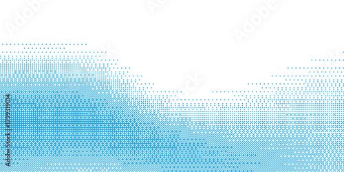 minimalist bitmap grunge gradient texture. Black and white pixelated dither pattern wallpaper. Wide rasterized backdrop.