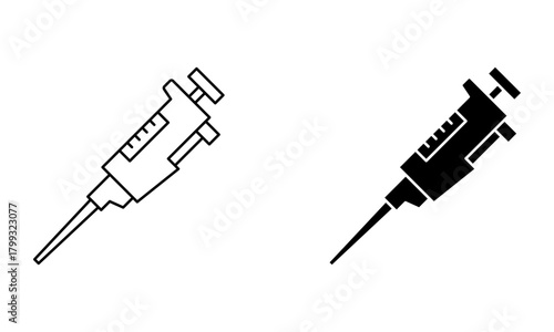 scientific laboratory pipette, accurate volume measurement icon vector