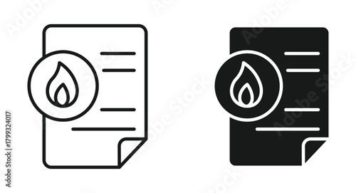 Online Bill Notification Icon set, gas bill icon, vector illustration . 
