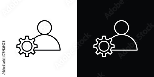 Admin icon outline. Vector isolated pictogram for web