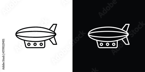 Airship icon outline. Vector isolated pictogram for web
