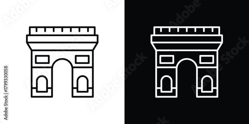 Arc de Triomphe icon outline. Vector isolated pictogram for web