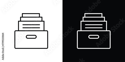 Archives icon outline. Vector isolated pictogram for web