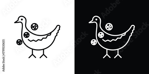 Avian Influenza icon outline. Vector isolated pictogram for web