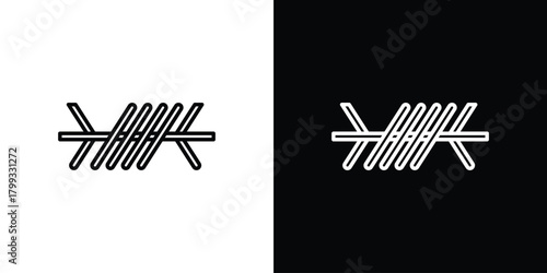 Barbed Wire icon outline. Vector isolated pictogram for web