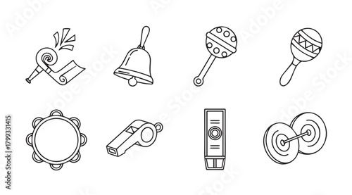 Collection of musical instrument silhouettes for children s education and play