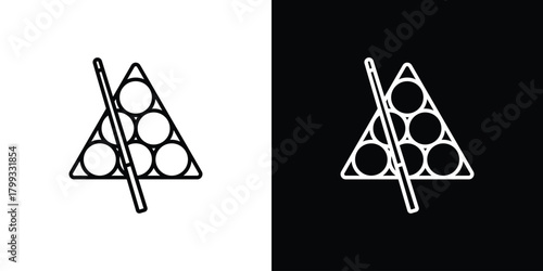 billiards icon outline. Vector isolated pictogram for web