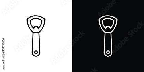 Bottle opener icon outline. Vector isolated pictogram for web