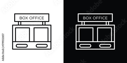 Box office icon outline. Vector isolated pictogram for web