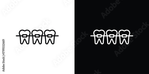 Braces icon outline. Vector isolated pictogram for web