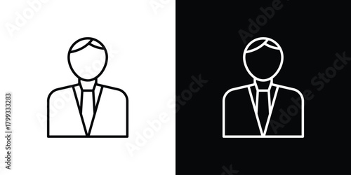 Businessman icon outline. Vector isolated pictogram for web
