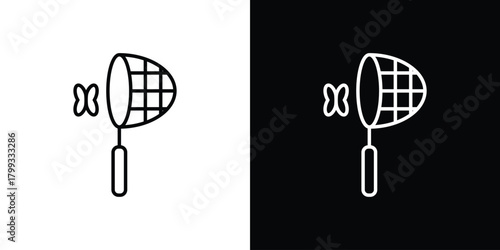 Butterfly catcher icon outline. Vector isolated pictogram for web