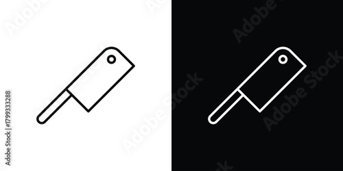 Butcher knife icon outline. Vector isolated pictogram for web