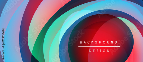 Abstract colorful layers create tunnel illusion. Vibrant reds, blues, greens blend seamlessly. Modern design element for backgrounds.