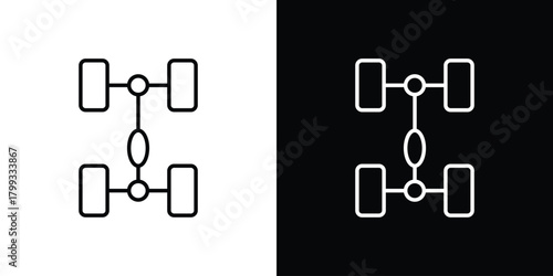 Car chassis icon outline. Vector isolated pictogram for web