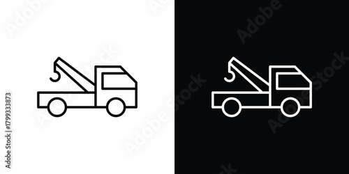 Car crane icon outline. Vector isolated pictogram for web