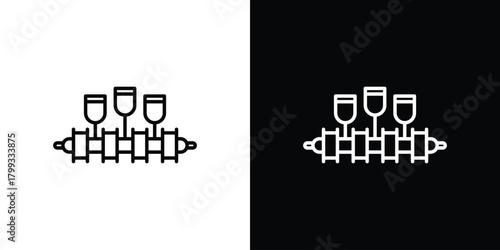 Car crankshaft icon outline. Vector isolated pictogram for web