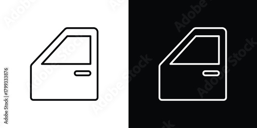 car door icon outline. Vector isolated pictogram for web