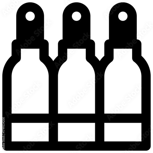 Gas cylinder storage area. Outlined stroke vector icon with black-filled details.