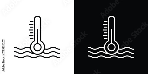 Car temperature icon outline. Vector isolated pictogram for web
