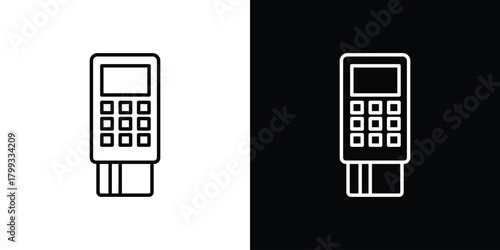 Card machine icon outline. Vector isolated pictogram for web