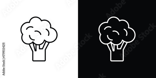 Cauliflower icon outline. Vector isolated pictogram for web