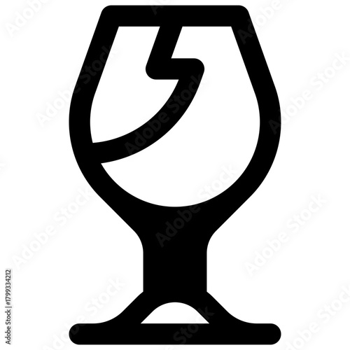 Fragile. Outlined stroke vector icon with black-filled details.