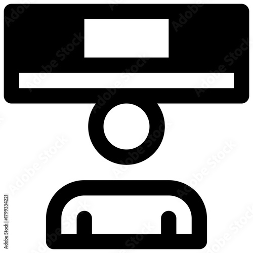 Low ceiling. Outlined stroke vector icon with black-filled details.