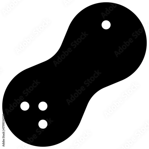 Peanut allergy. Outlined stroke vector icon with black-filled details.