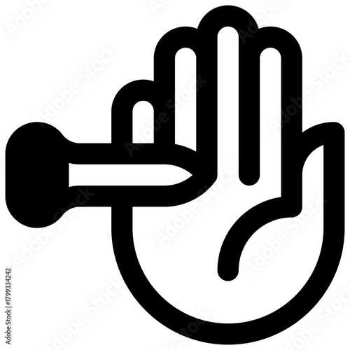 Sharp. Outlined stroke vector icon with black-filled details.