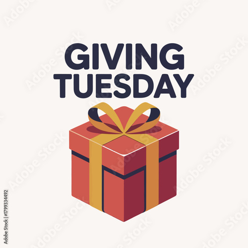 Giving Tuesday Donation Box with Gift Wrap and Ribbon