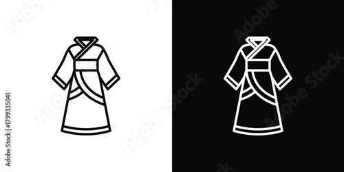 Chinese dress icon outline. Vector isolated pictogram for web